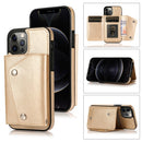 Shockproof PU + TPU Leather Case with Card Slots & Holder & Photo Frame & Wallet & Lanyard For iPhone 12 / 12 Pro(Gold)
