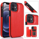 Shockproof PU + TPU Leather Case with Card Slots & Holder & Photo Frame & Wallet For iPhone 12 mini(Red)