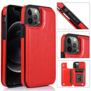 Shockproof PU + TPU Leather Case with Card Slots & Holder & Photo Frame & Wallet For iPhone 12 Pro Max(Red)