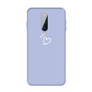 For OnePlus 8 Three Dots Love-heart Pattern Frosted TPU Protective Case(Light Purple)