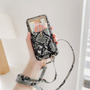 Crocodile Pattern PU + PC Case with Card Slot & Shoulder Strap For iPhone 11(Green)