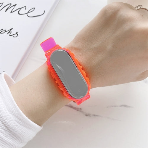 For Xiaomi Mi Band 5 / 4 Universal Silicone Transparent Replacement Strap Watchband(Red)