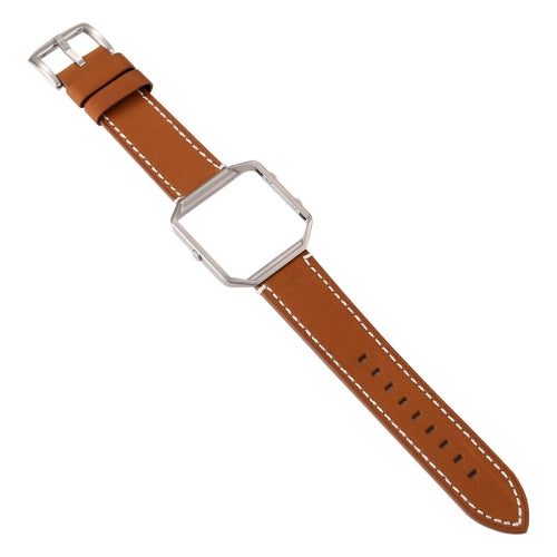 For Fitbit Blaze Calf Leather Replacement Strap Watchband(Brown)