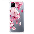 For OPPO Realme C15 Colored Drawing Clear TPU Cover Protective Cases(Cherry Blossoms)