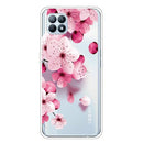 For OPPO Reno4 SE Colored Drawing Clear TPU Cover Protective Cases(Cherry Blossoms)