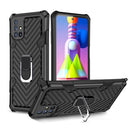 For Samsung Galaxy M51 Cool Armor PC + TPU Shockproof Case with 360 Degree Rotation Ring Holder(Black)