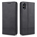 AZNS Magnetic Calf Texture Horizontal Flip Leather Case with Card Slots & Holder & Wallet For iPhone X / XS(Black)