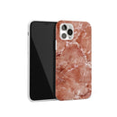 Glossy Marble Pattern TPU Protective Case For iPhone 12 mini(Vermilion)