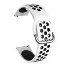 For Samsung Galaxy Watch Active2 44mm Two-color Silicone Replacement Strap Watchband(White+Black)