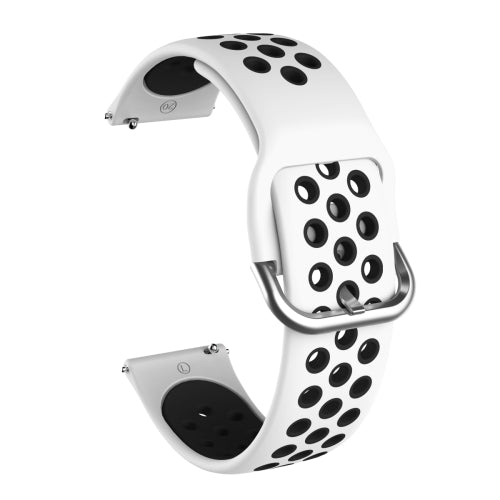 For Samsung Galaxy Watch Active2 44mm Two-color Silicone Replacement Strap Watchband(White+Black)