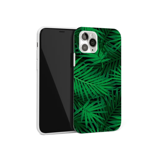 Glossy Plant Pattern TPU Protective Case For iPhone 11 Pro Max(Palm Leaf)