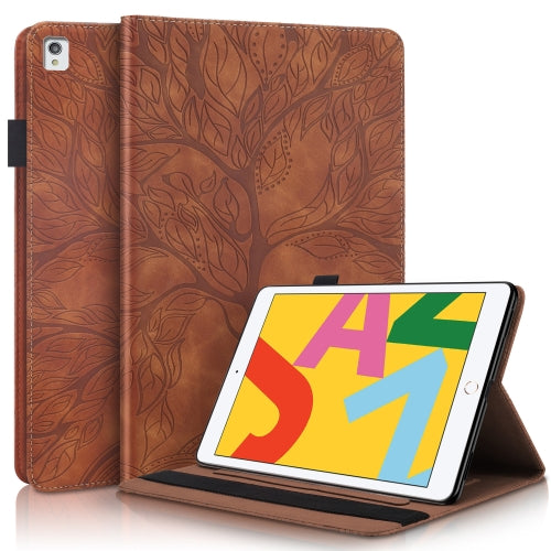 Life Tree Series Horizontal Flip Leather Case with Holder & Card Slots & Pen Slot & Sleep / Wake-up Function For iPad 10.2 / iPad Pro 10.5 inch(Brown)