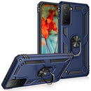 For Samsung Galaxy S21+ 5G Shockproof TPU + PC Protective Case with 360 Degree Rotating Holder(Blue)