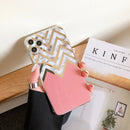Electroplating Stitching Marble Pattern TPU Protective Case For iPhone 12 Pro Max(M Line Pattern)