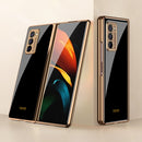 For Samsung Galaxy Z Fold2 GKK Electroplating Painted Glass Case(Mysterious Black)