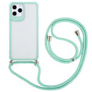 Macaron Color Phone Case with Lanyard For iPhone 12 Pro Max(Green)