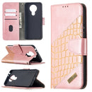 For Nokia 3.4 Matching Color Crocodile Texture Horizontal Flip PU Leather Case with Wallet & Holder & Card Slots(Rose Gold)