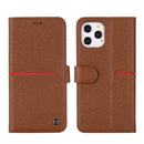 GEBEI Top-grain Leather Horizontal Flip Protective Case with Holder & Card Slots & Wallet & Photo Frame For iPhone 12 mini(Brown)