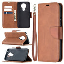 For Nokia 3.4 Retro Lambskin Texture Pure Color Horizontal Flip PU Leather Case with Holder & Card Slots & Wallet & Lanyard(Brown)