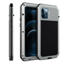 Shockproof Waterproof Silicone + Zinc Alloy Protective Case For iPhone 12 mini(Silver)