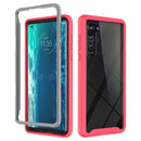 For Motorola Moto Edge Starry Sky Solid Color Series Shockproof PC + TPU Protective Case(Red)