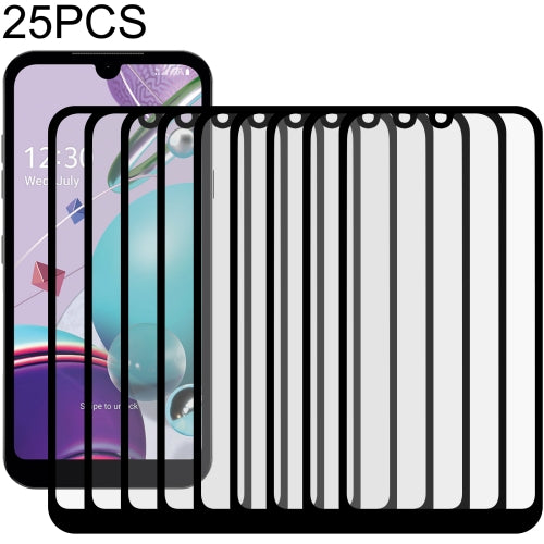 For LG K31 25 PCS Full Glue Full Screen Tempered Glass Film