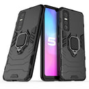 For vivo Y73s PC + TPU Shockproof Protective Case with Magnetic Ring Holder(Black)