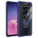 For Samsung Galaxy S10E Shockproof Transparent TPU + Acrylic Protective Case with Ring Holder(Blue)