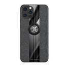 XINLI Stitching Cloth Textue Shockproof TPU Protective Case with Ring Holder For iPhone 12 Pro(Black)