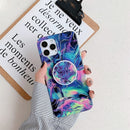 Laser Marble Pattern TPU Protective Case with Folding Holder For iPhone 11(Fantasy)