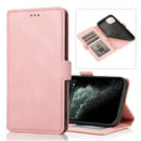 Retro Magnetic Closing Clasp Horizontal Flip Leather Case with Holder & Card Slots & Photo Frame & Wallet For iPhone 12 / 12 Pro(Rose Gold)