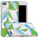 Full Plating Splicing Gilding Protective Case For iPhone 7 Plus / 8 Plus(Green Triangle Body Color Matching)