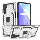 For OPPO Realme 6 Cool Armor PC + TPU Shockproof Case with 360 Degree Rotation Ring Holder(Silver)