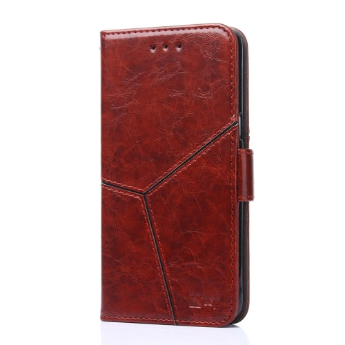 Geometric Stitching Horizontal Flip TPU + PU Leather Case with Holder & Card Slots & Wallet For iPhone 11 Pro Max(Dark Brown)