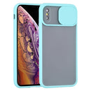 Sliding Camera Cover Design TPU Protective Case For iPhone XS Max(Sky Blue)