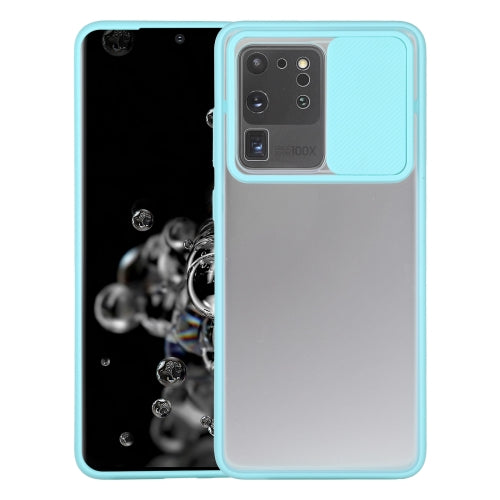 For Samsung Galaxy S20 Ultra Sliding Camera Cover Design TPU Protective Case(Sky Blue)