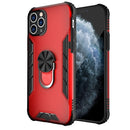 Magnetic Frosted PC + Matte TPU Shockproof Case with Ring Holder For iPhone 11 Pro(China Red)