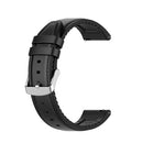 22mm Silicone Leather Replacement Strap Watchband for Samsung Galaxy Watch 3 45mm(Black)