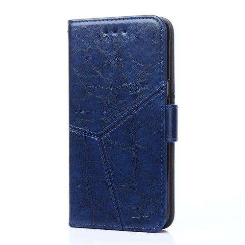 For Nokia 2.3 Geometric Stitching Horizontal Flip TPU + PU Leather Case with Holder & Card Slots & Wallet(Blue)