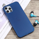 Carbon Fiber Texture PP Protective Case For iPhone 12 / 12 Pro(Blue)