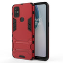 For OnePlus Nord N10 5G Shockproof PC + TPU Protective Case with Hidden Holder(Red)