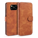 For Xiaomi Poco X3 NFC DG.MING Retro Oil Side Horizontal Flip Case with Holder & Card Slots & Wallet(Brown)