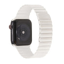 Two Loop Magnetic Replacement Strap Watchband For Apple Watch Series 7 41mm / 6 & SE & 5 & 4 40mm / 3 & 2 & 1 38mm (White)