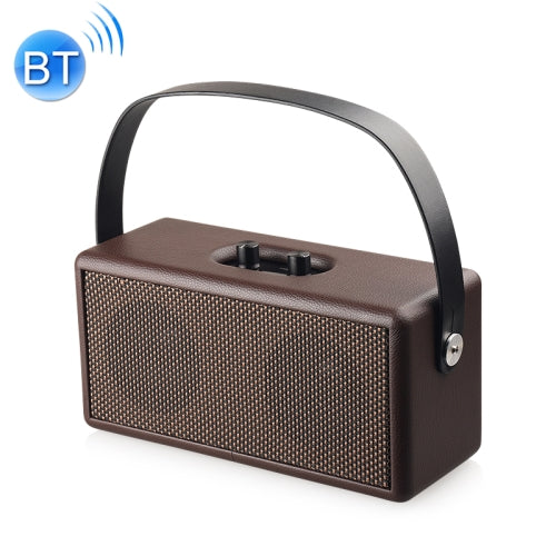 D30 Portable Subwoofer Wooden Bluetooth 4.2 Speaker, Support TF Card & 3.5mm AUX & U Disk Play(Brown)