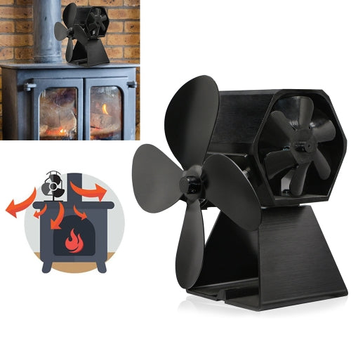4-Blade Aluminum Heat Powered Fireplace Stove Fan