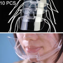 10 PCS Restaurant Catering Mouth Cover Reusable Clear Soft Plastic Food Catering Anti-spittle Face Shield Screen(Transparent)