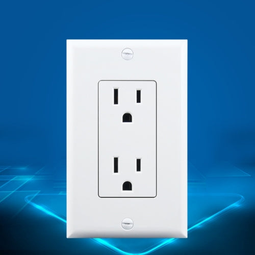 PC Double-connection Power Socket Switch, US Plug, Square White UL Two Opening Single Control