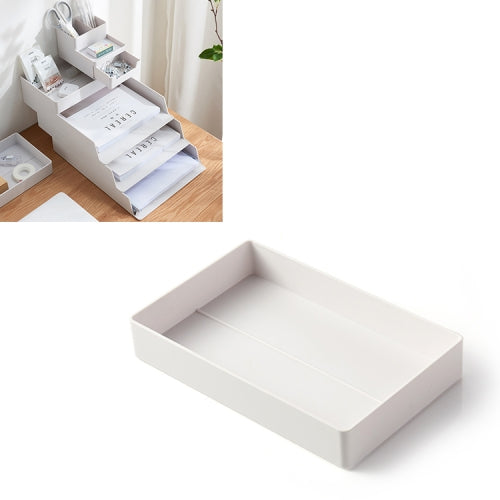 Desktop Removable Assembled Small File Storage Box(Grey White)