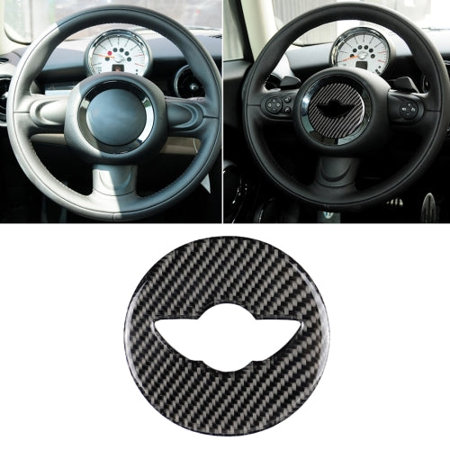 Car Steering Wheel F Chassis Logo Carbon Fiber Decorative Sticker for BMW Mini Cooper F55 / F56 / F60 / Countryman F60