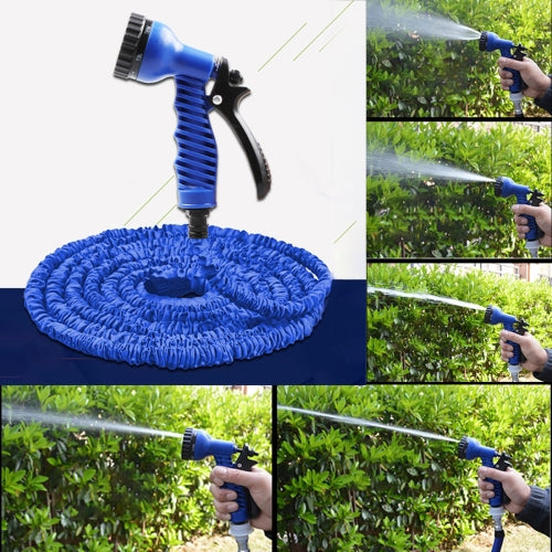 12.5-37.5m Telescopic Pipe Expandable Magic Flexible Garden Watering Hose with Spray Gun Set (Blue)